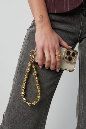Phone cord elegant edge-Gold color