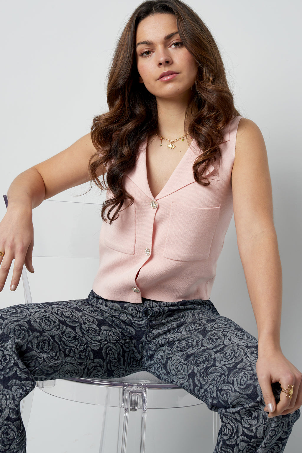 The V-Neck Button Top SERAMODE