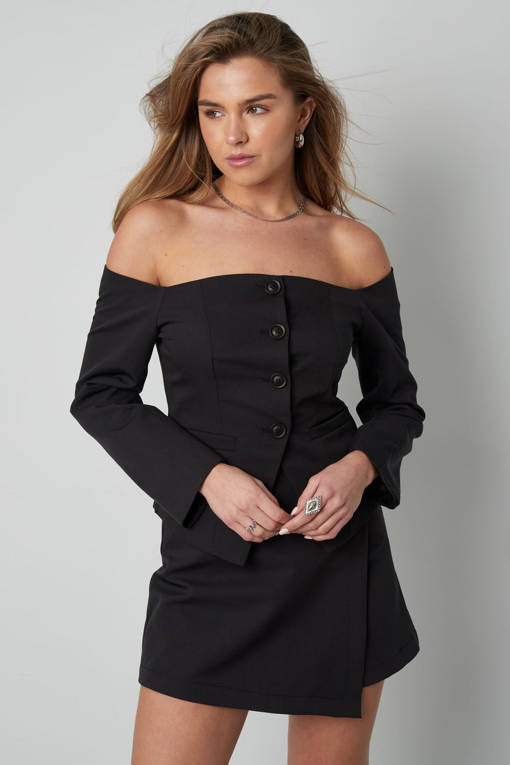 The Off Shoulder Button Top SERAMODE