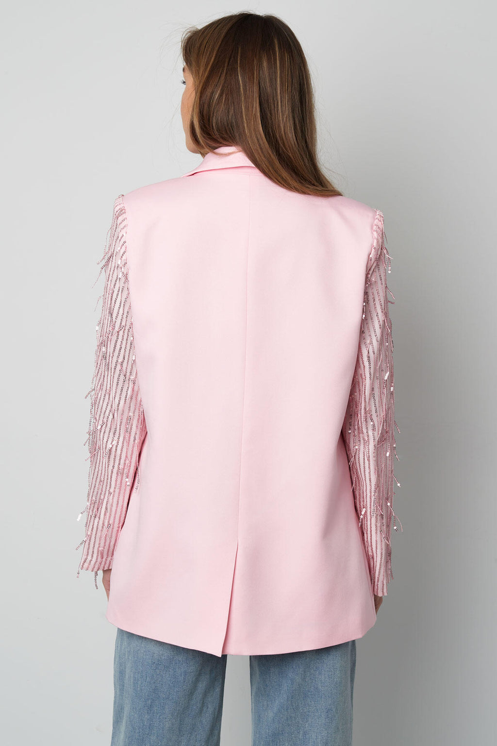 Polyester Women's Suit Jacket Fringe Sleeve Design