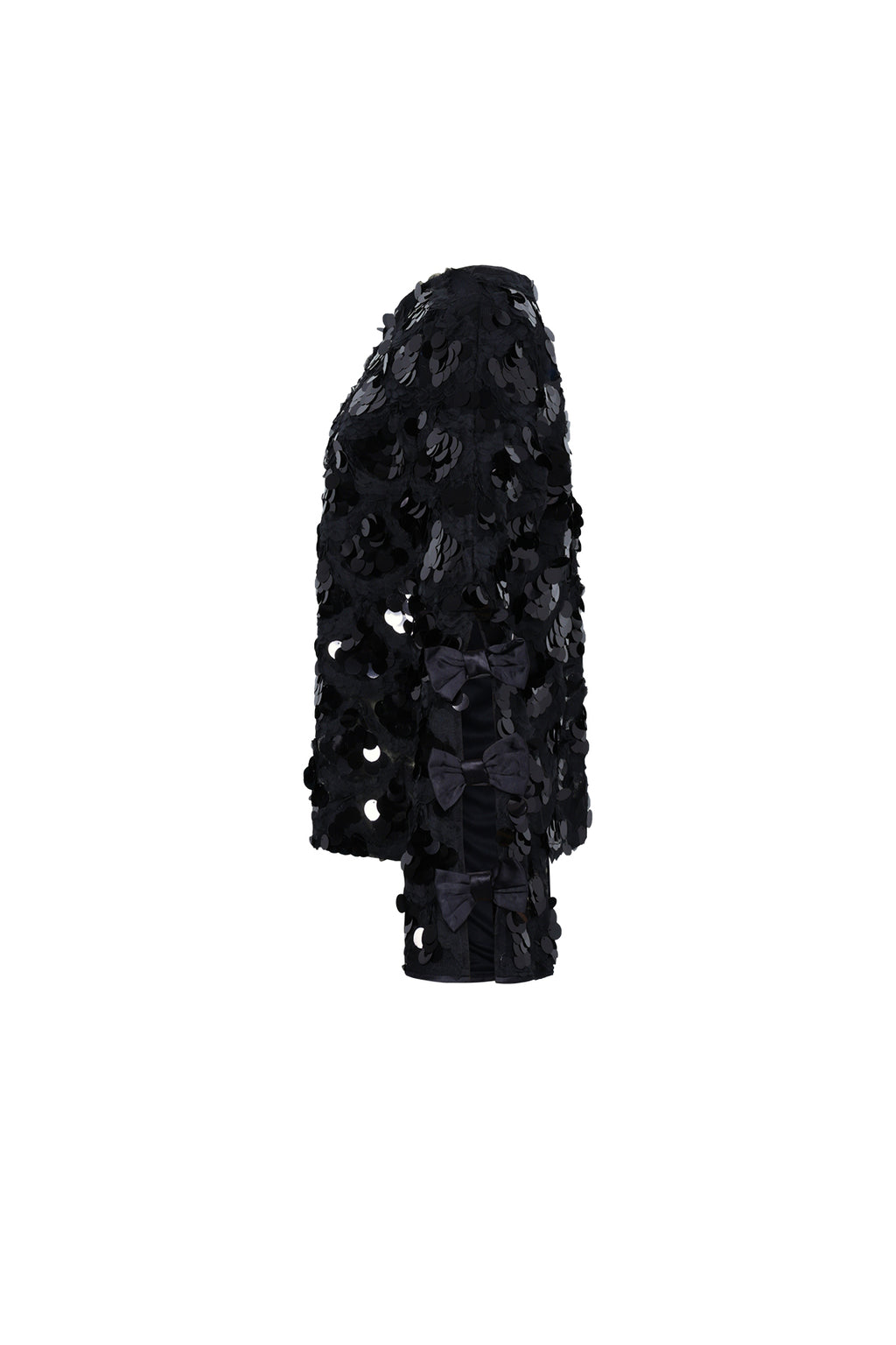 Woven Polyester Fiber Women's Long Sleeve Tops Elegant Sequins Statement