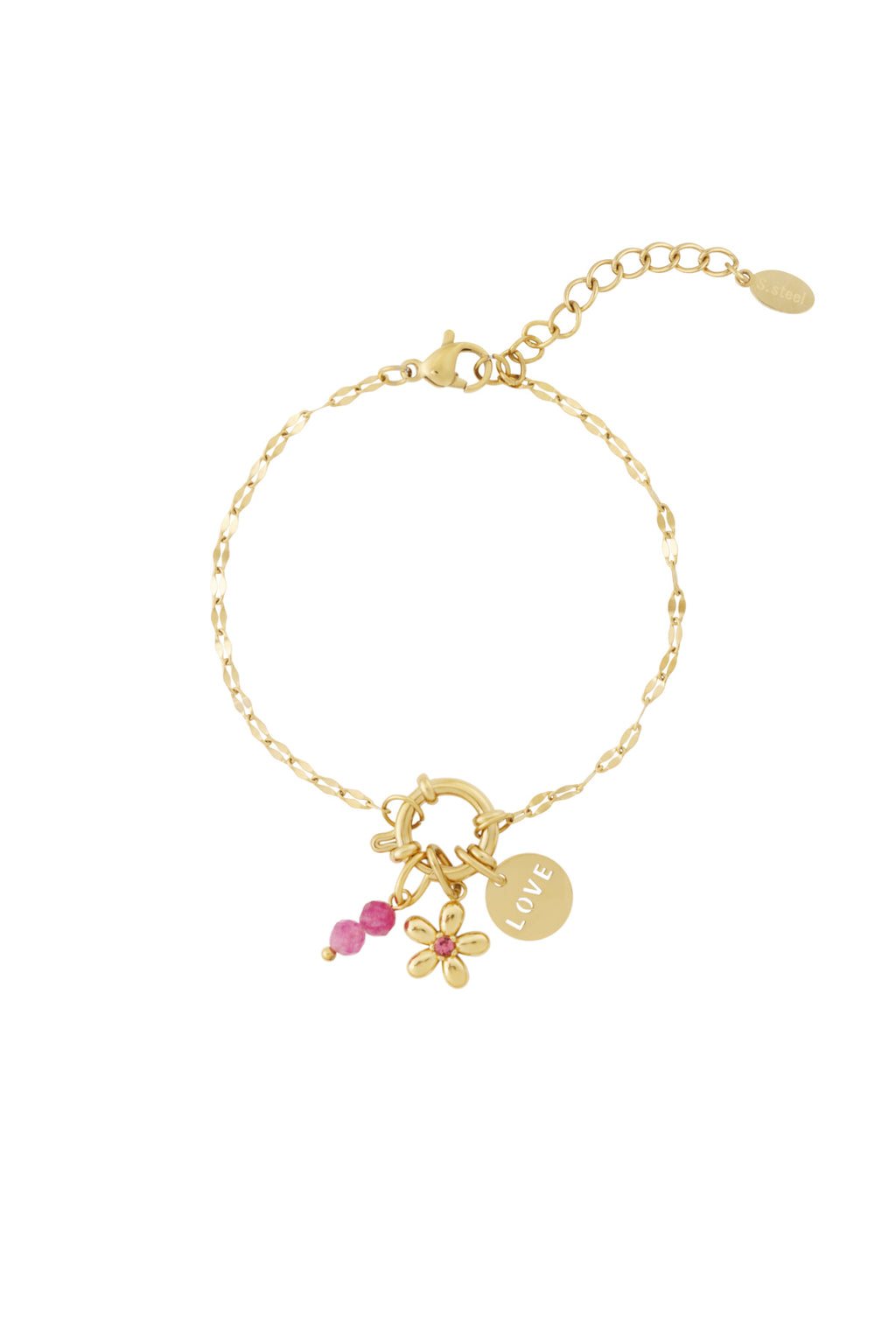 Red flower DIY bracelet
