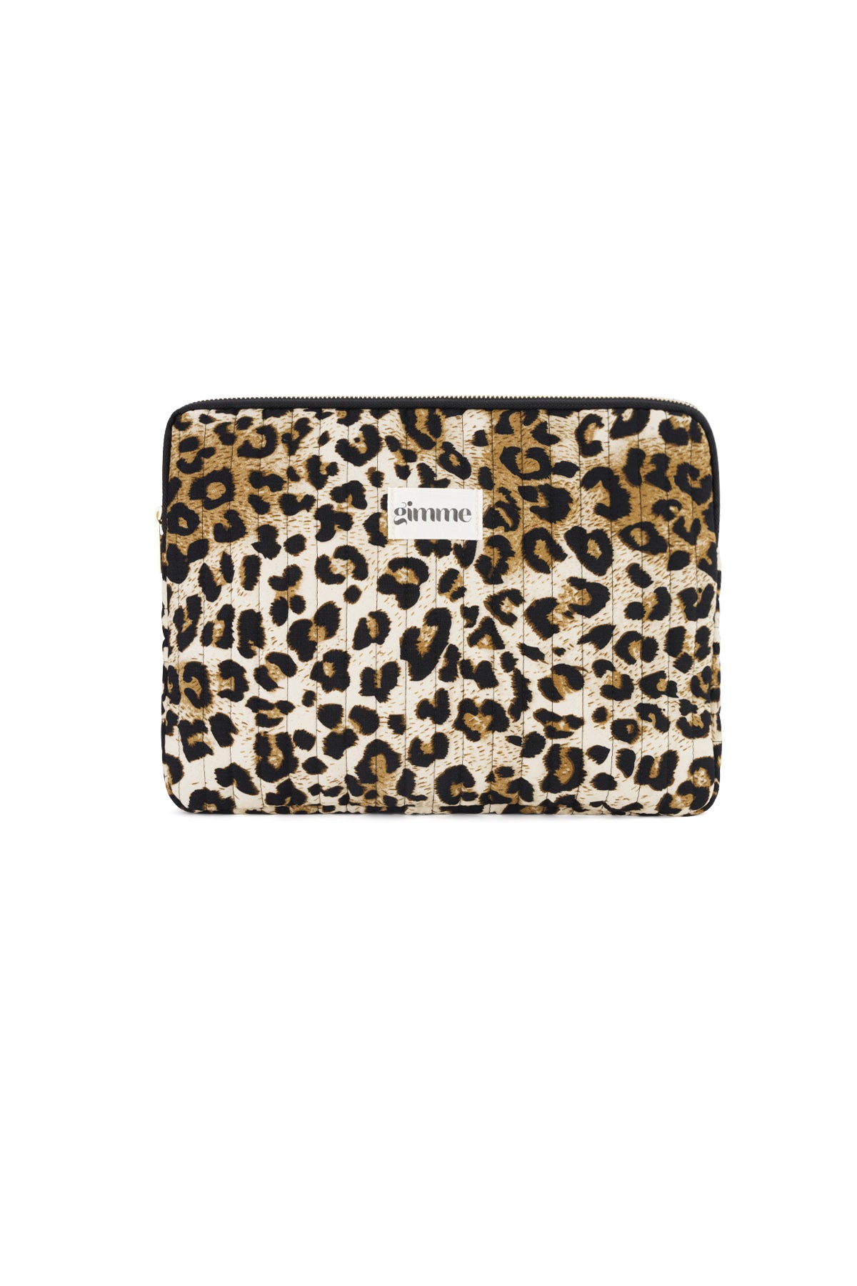 Bruine laptop sleeve met luipaardprint van katoen voor 13 inch laptop