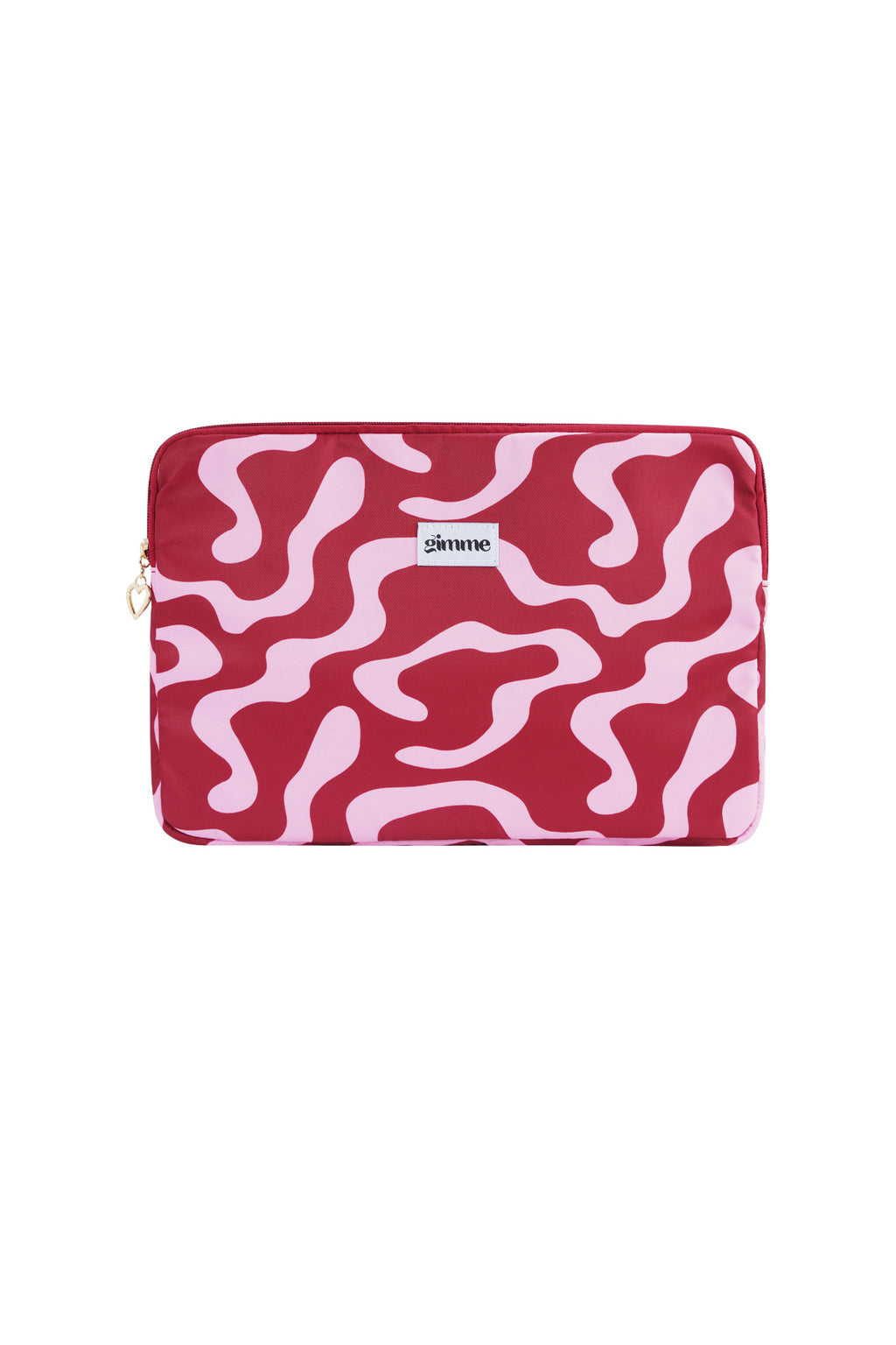 Rode laptop hoes 13 inch met abstract wit patroon