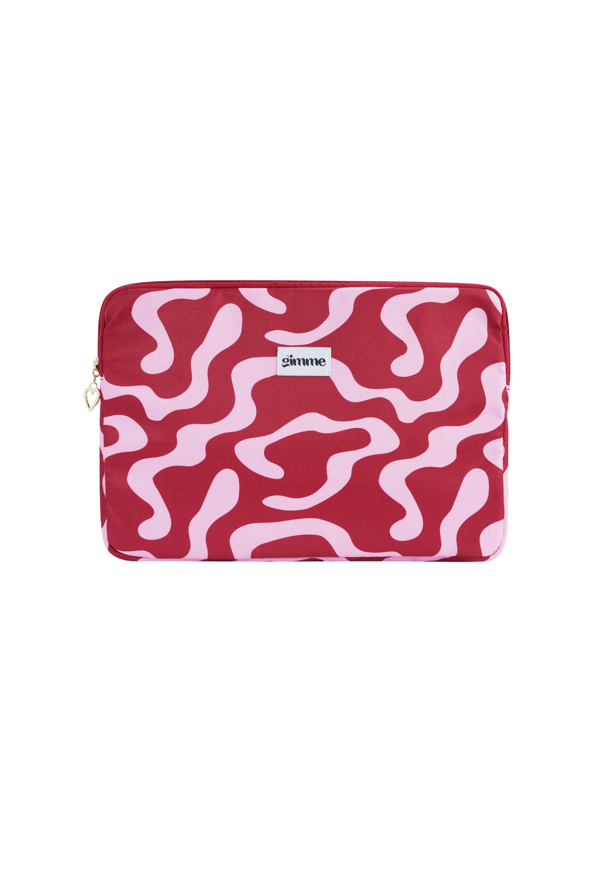 Rode laptop hoes 13 inch met abstract wit patroon