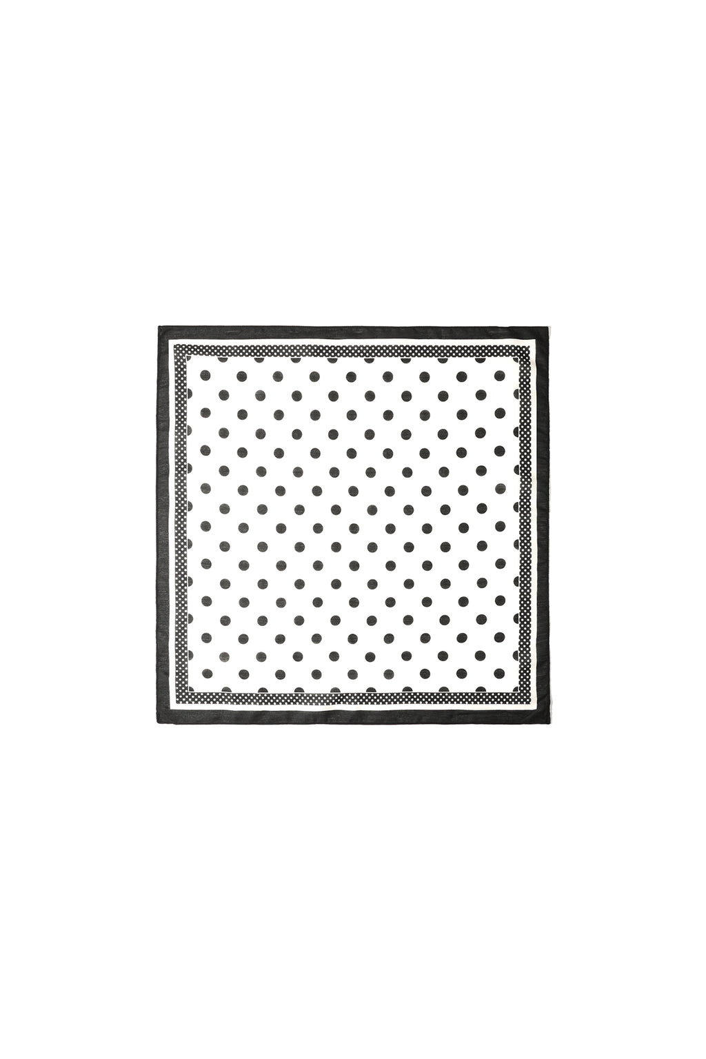 Witte vierkante sjaal met zwarte polka dots