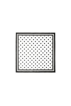 Witte vierkante sjaal met zwarte polka dots