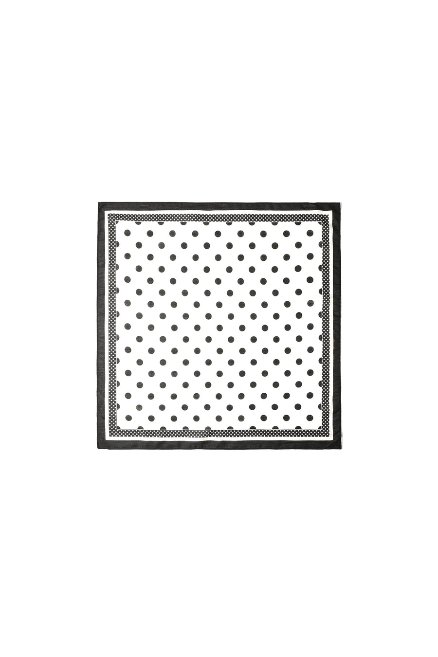 Witte vierkante sjaal met zwarte polka dots