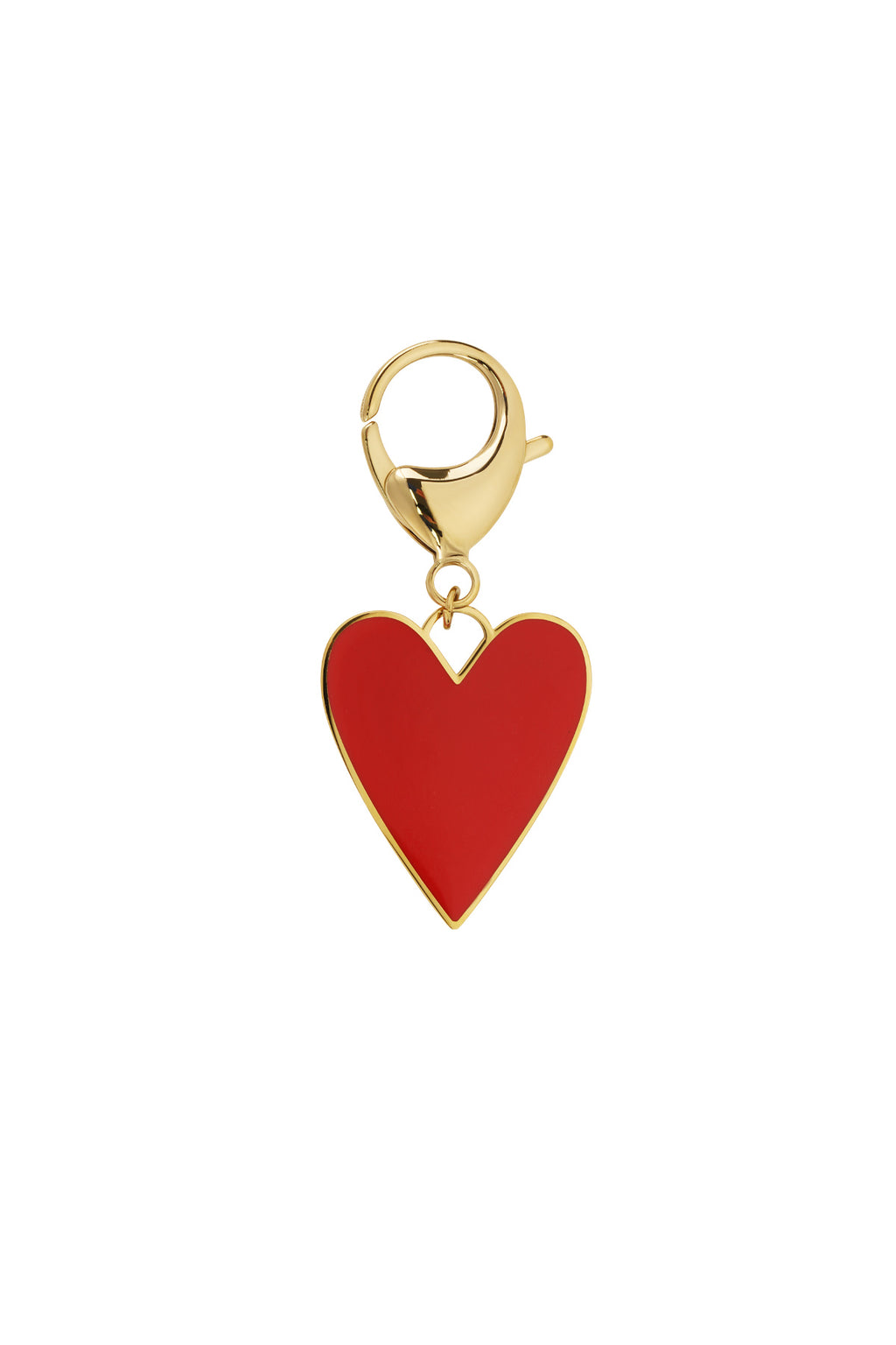 Rode hart sleutelhanger van emaille met gouden rand