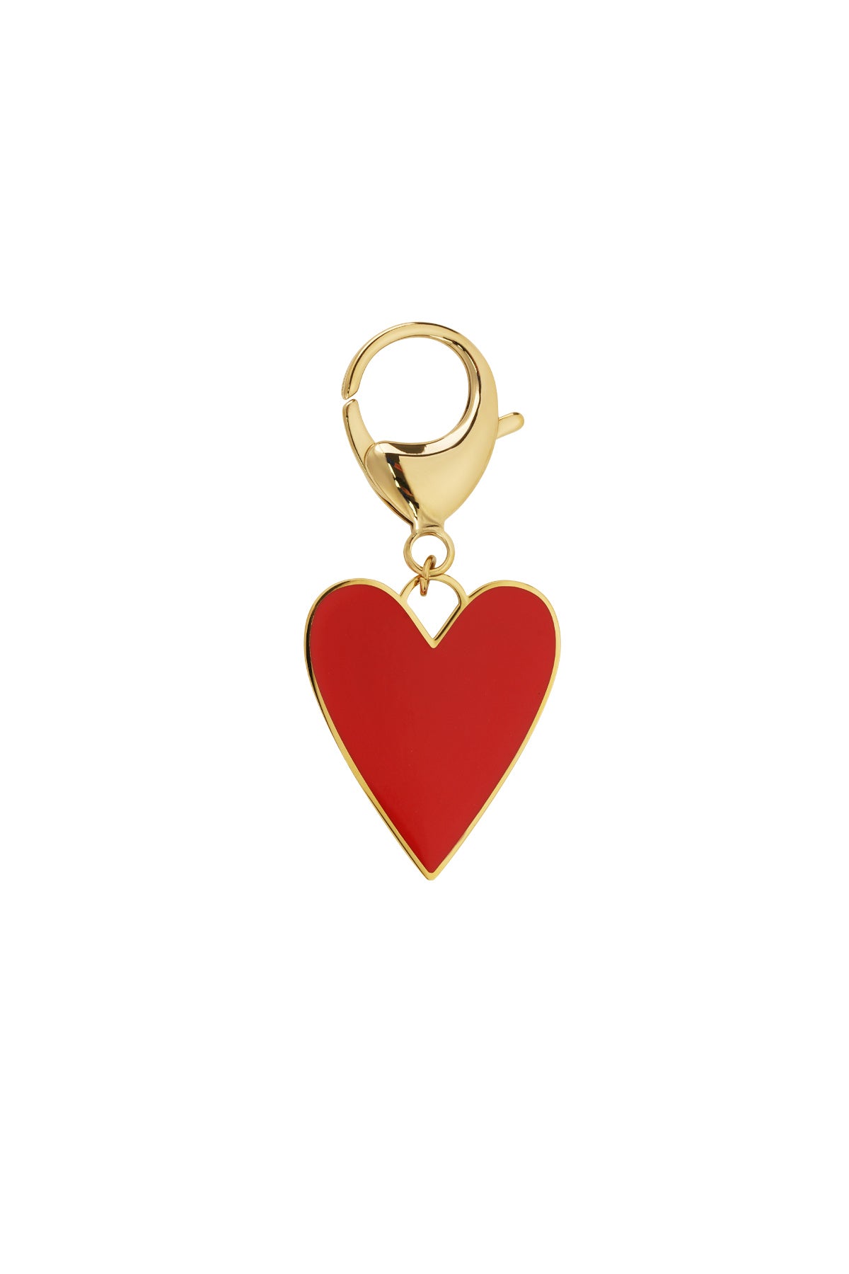 Rode hart sleutelhanger van emaille met gouden rand