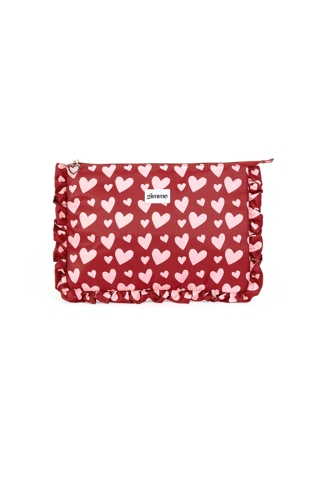 Rode laptop hoes met wit hartenpatroon voor 13 inch laptop