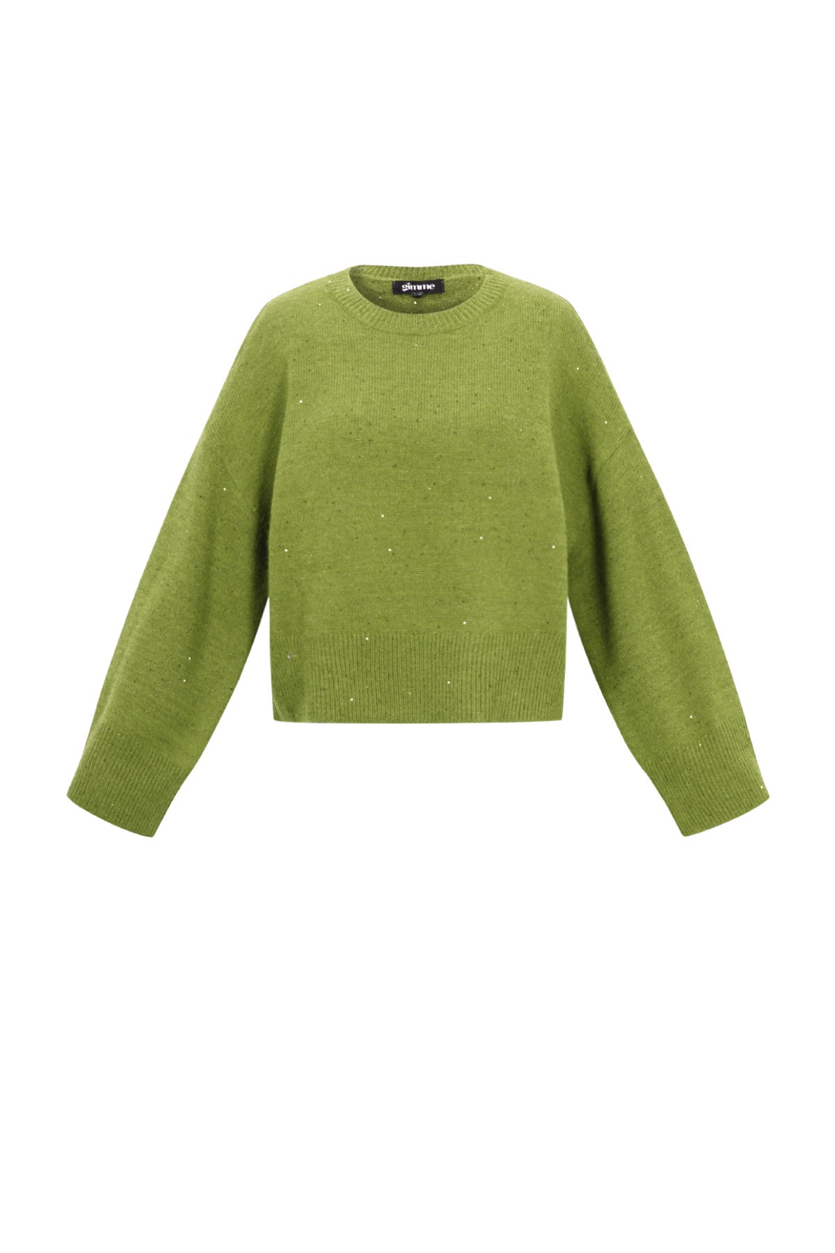 Olijfgroene oversized chunky knit sweater van polyester