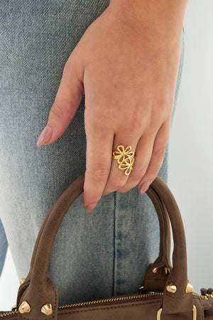 Stainless Steel Statement Rings Flower Casual Daily Simple Series Women's jewelry