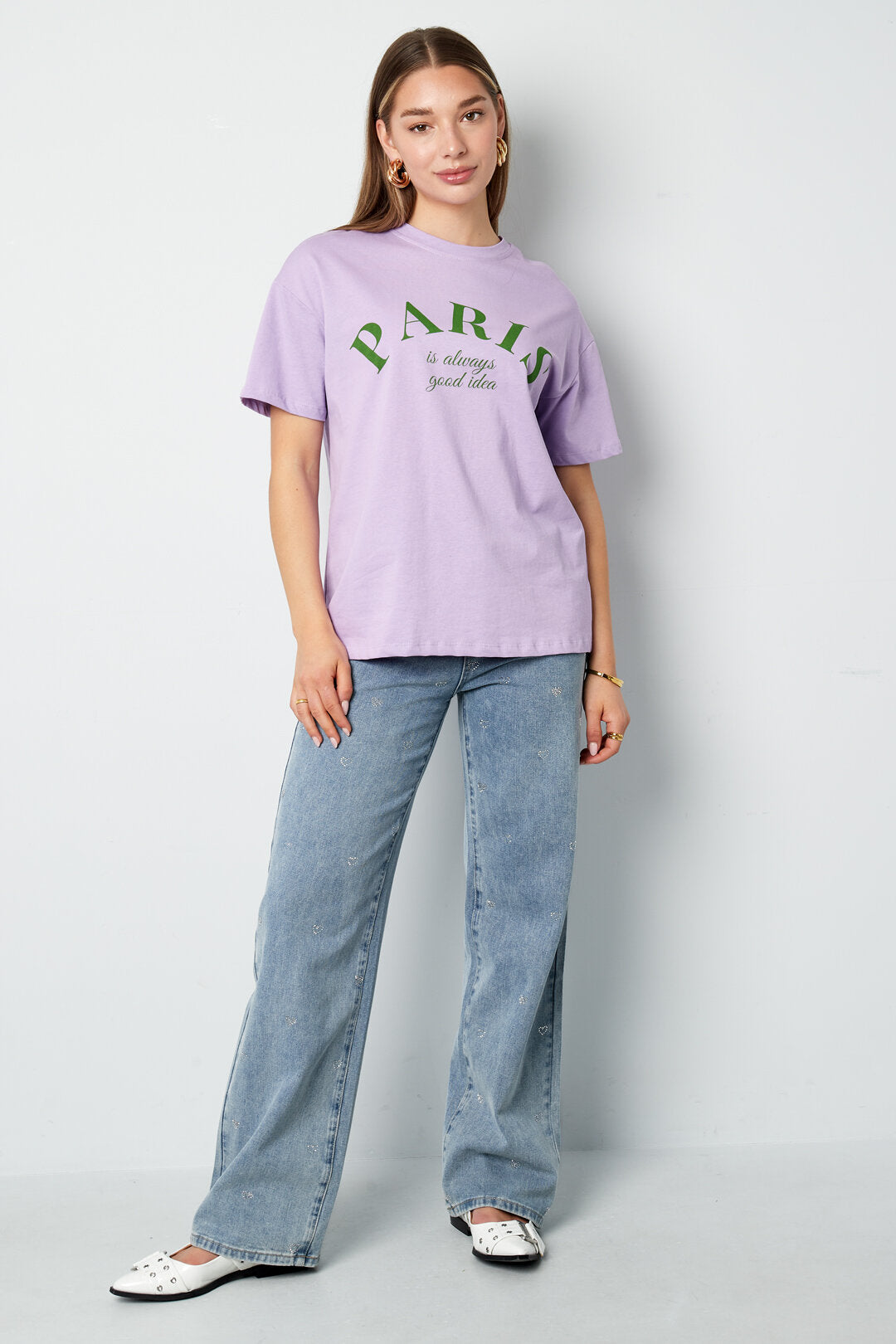 Cotton Women's T-shirt Casual Letters