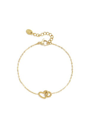 Gouden cirkel charm armband van roestvrij staal met verstelbare ketting