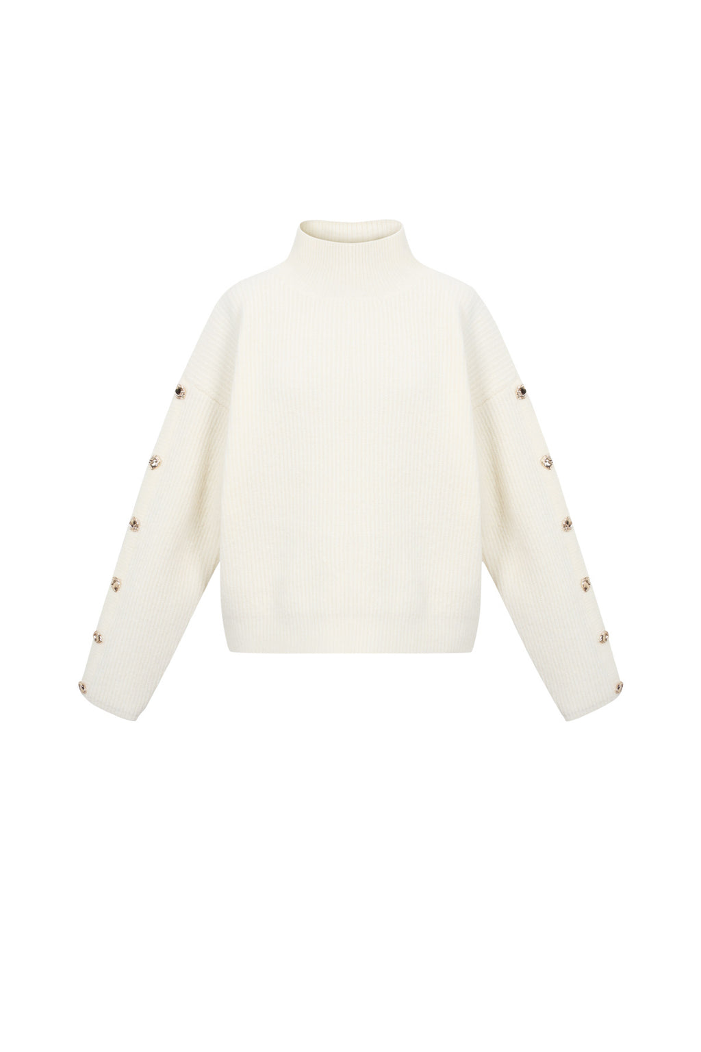Knitted Polyester Fiber Women's Turtleneck Sweater Casual Solid Color
