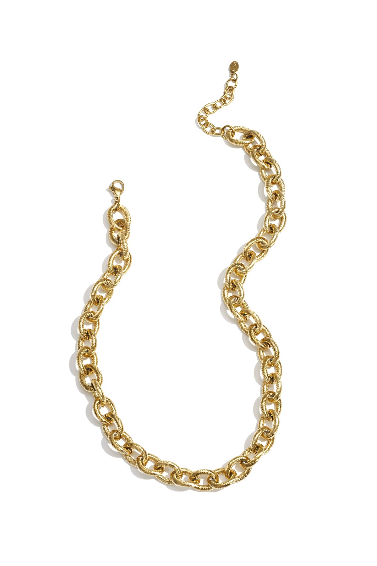 Goudkleurige schakelketting met medium dikke ovale schakels