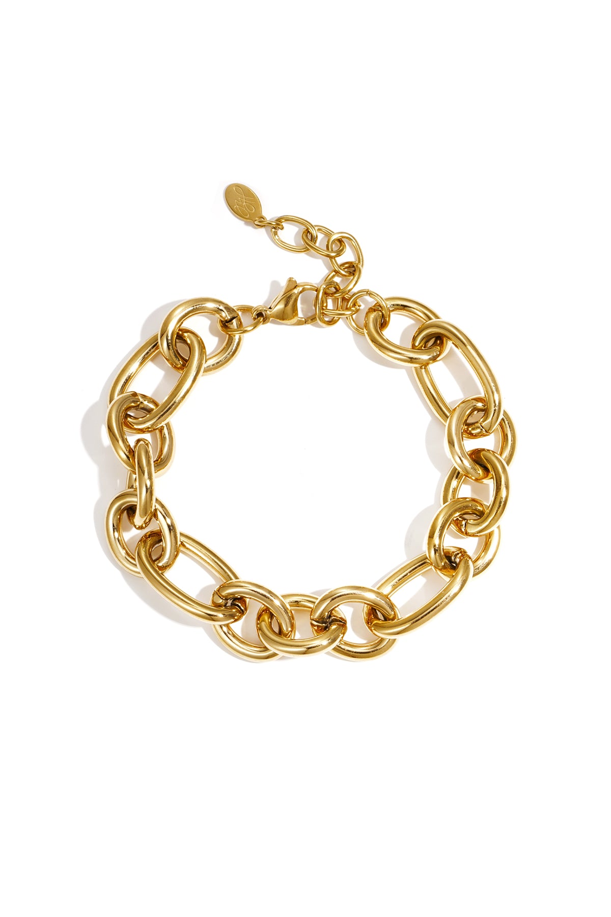 Goudkleurige armband met ronde schakels van roestvrij staal