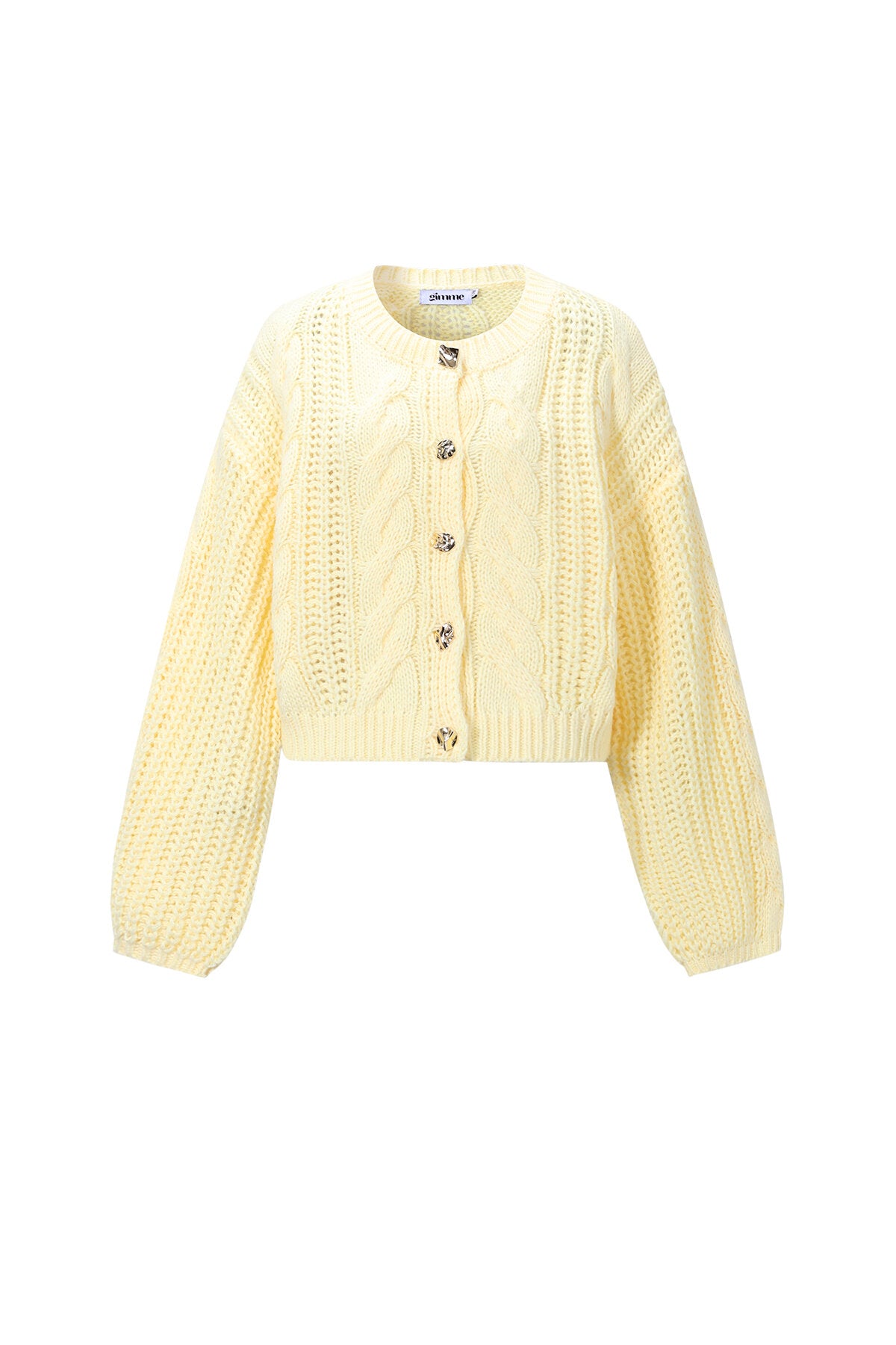 Crème cable knit vest met kabelbreisel patroon en goudkleurige knopen