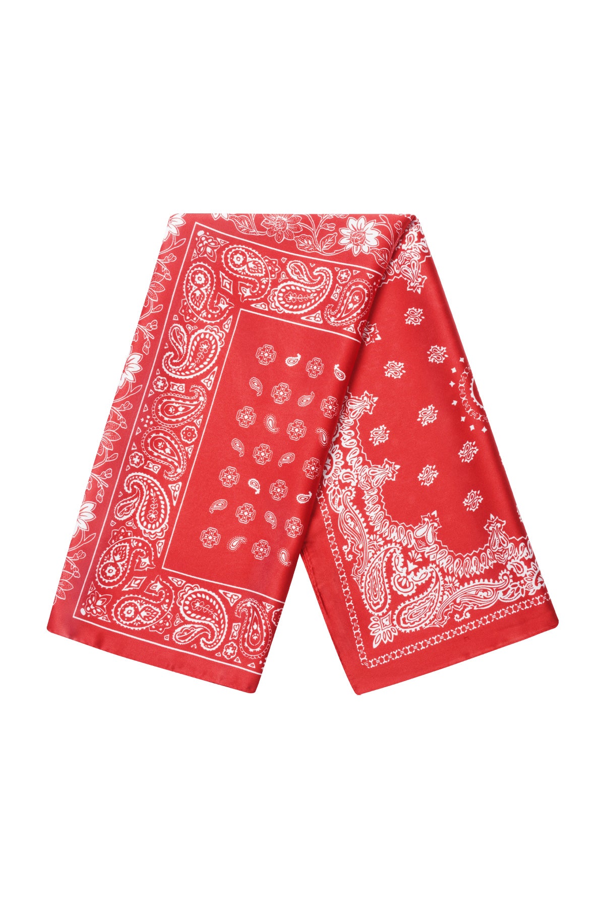 Rode bandana sjaal met witte paisley print