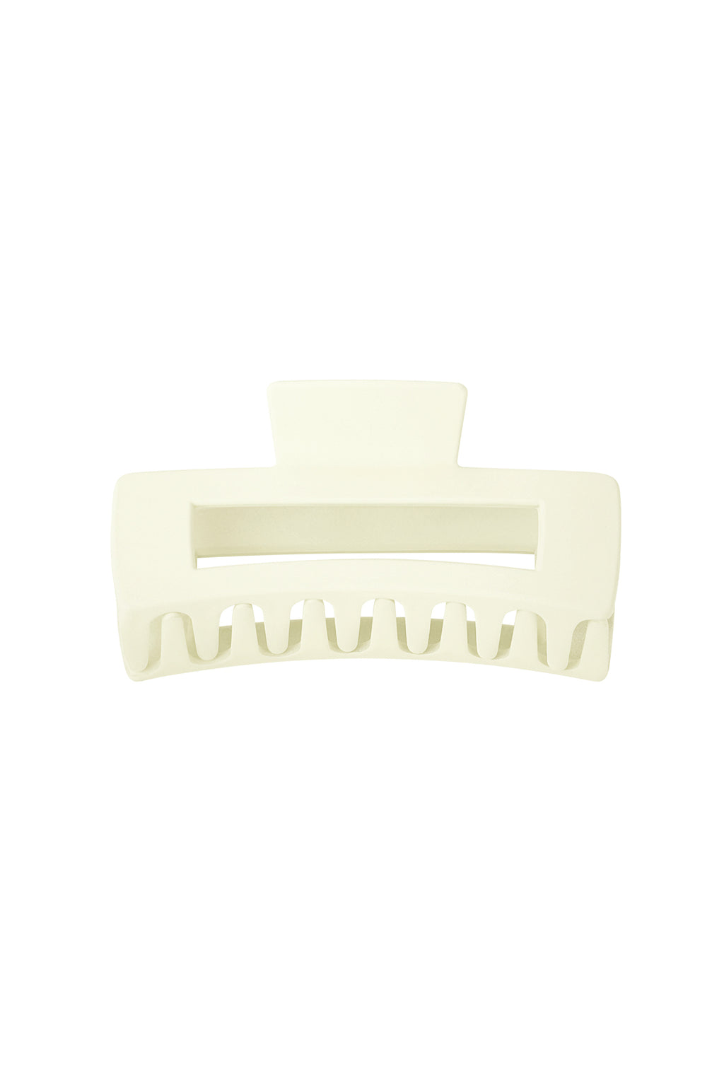 Rechthoekige crème plastic haarclip met brede vorm voor stevige grip