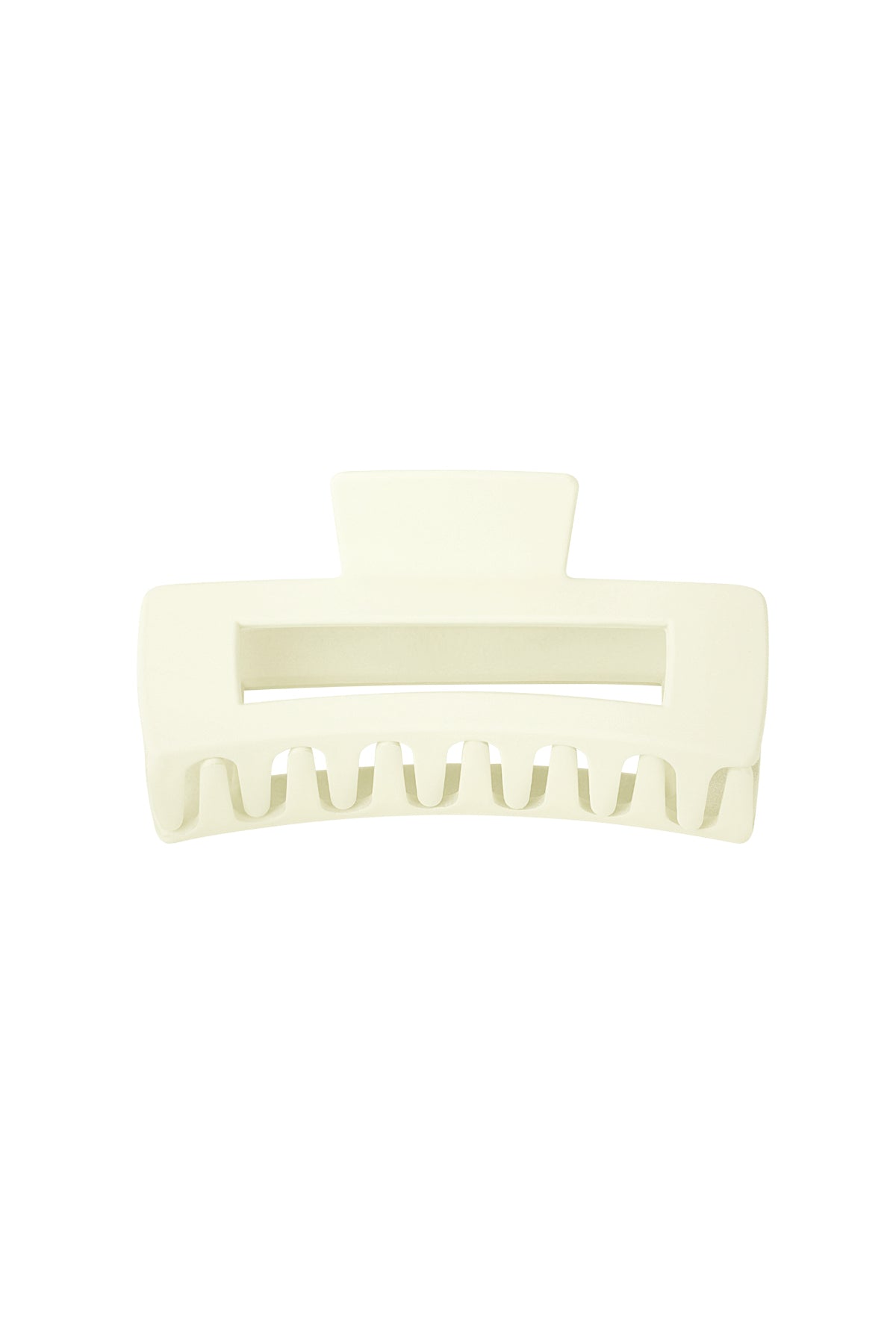 Rechthoekige crème plastic haarclip met brede vorm voor stevige grip