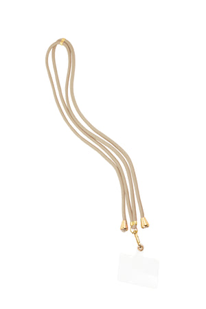 Beige spiraal telefoonkoord van polyester met clips