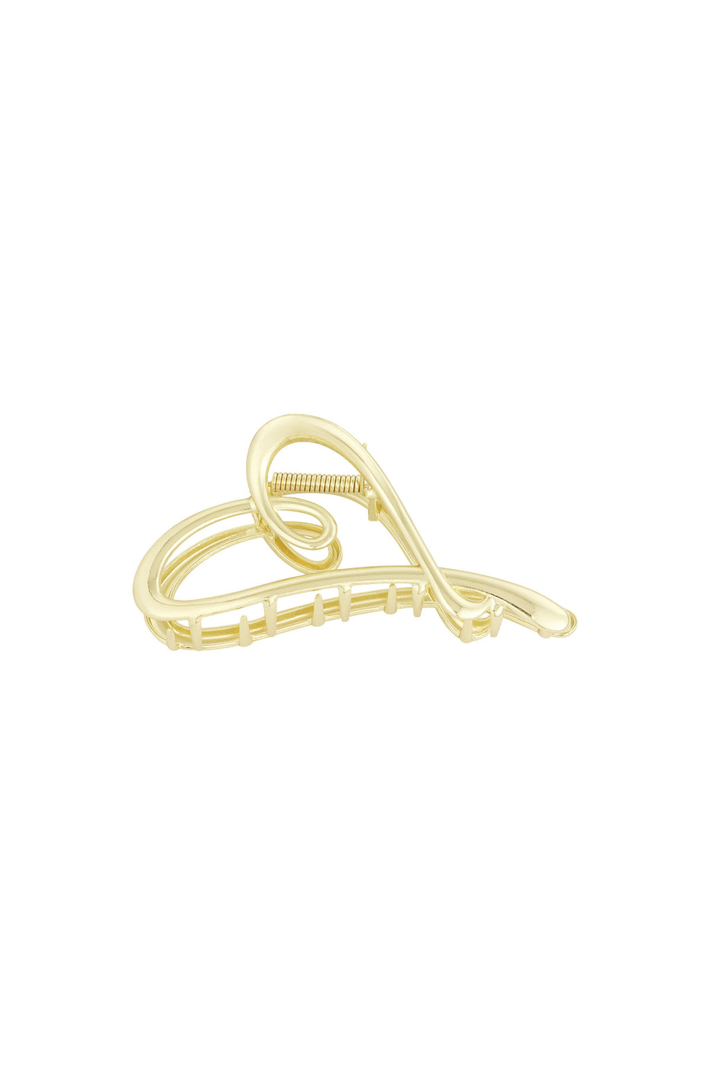 Goudkleurige metalen haarclip in wave vorm