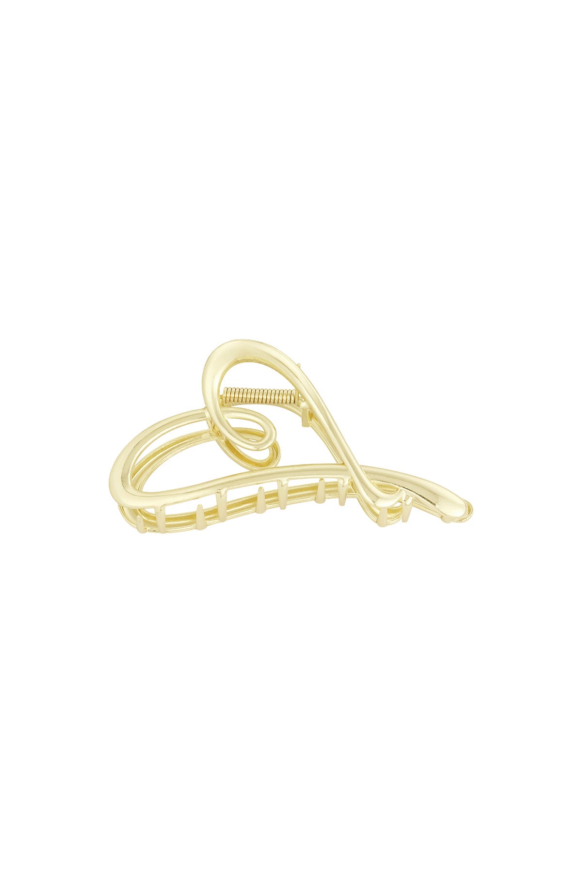 Goudkleurige metalen haarclip in wave vorm