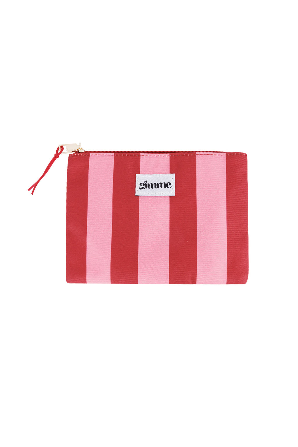 Roze rood gestreept make-up tasje met dikke strepen van polyester