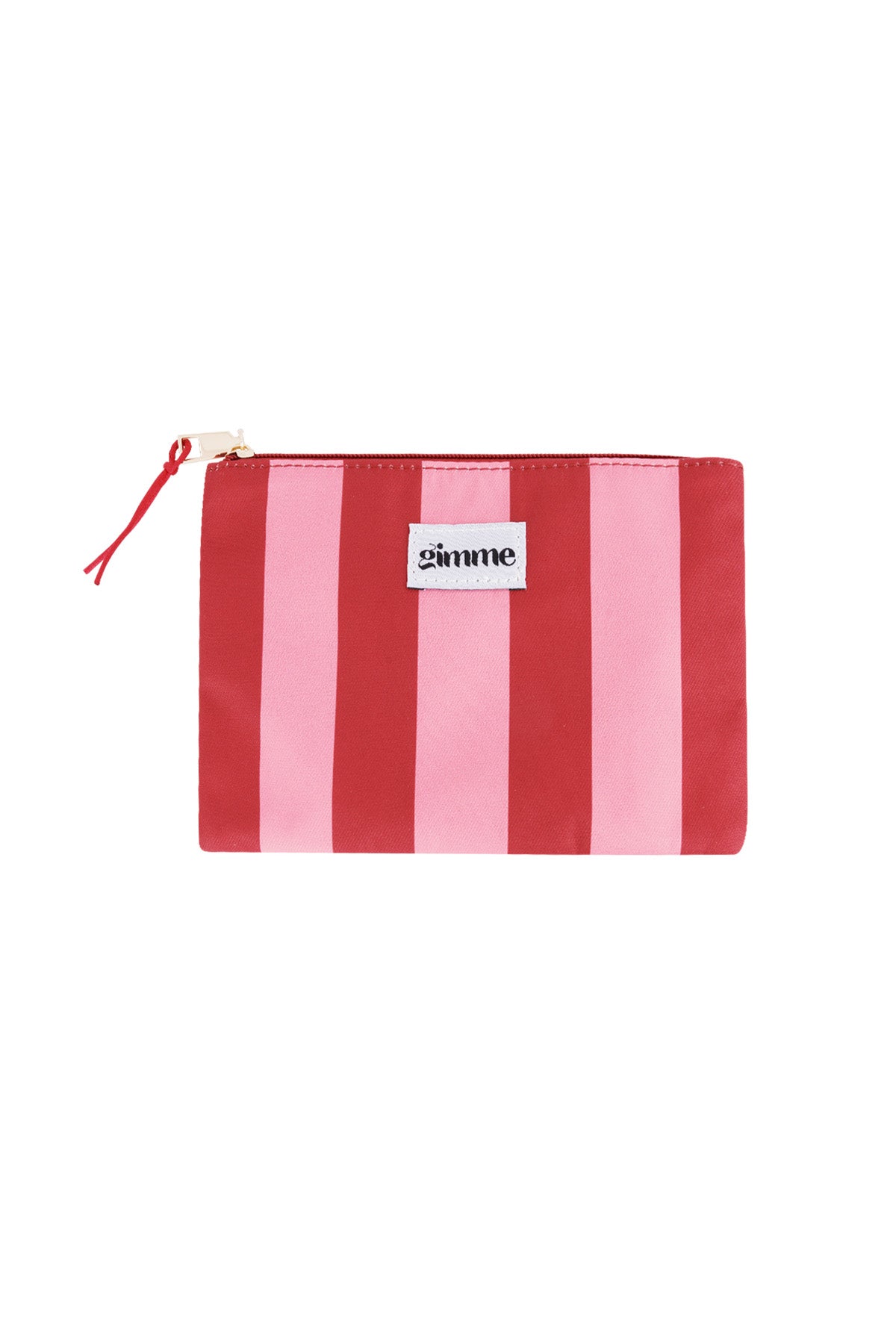 Roze rood gestreept make-up tasje met dikke strepen van polyester