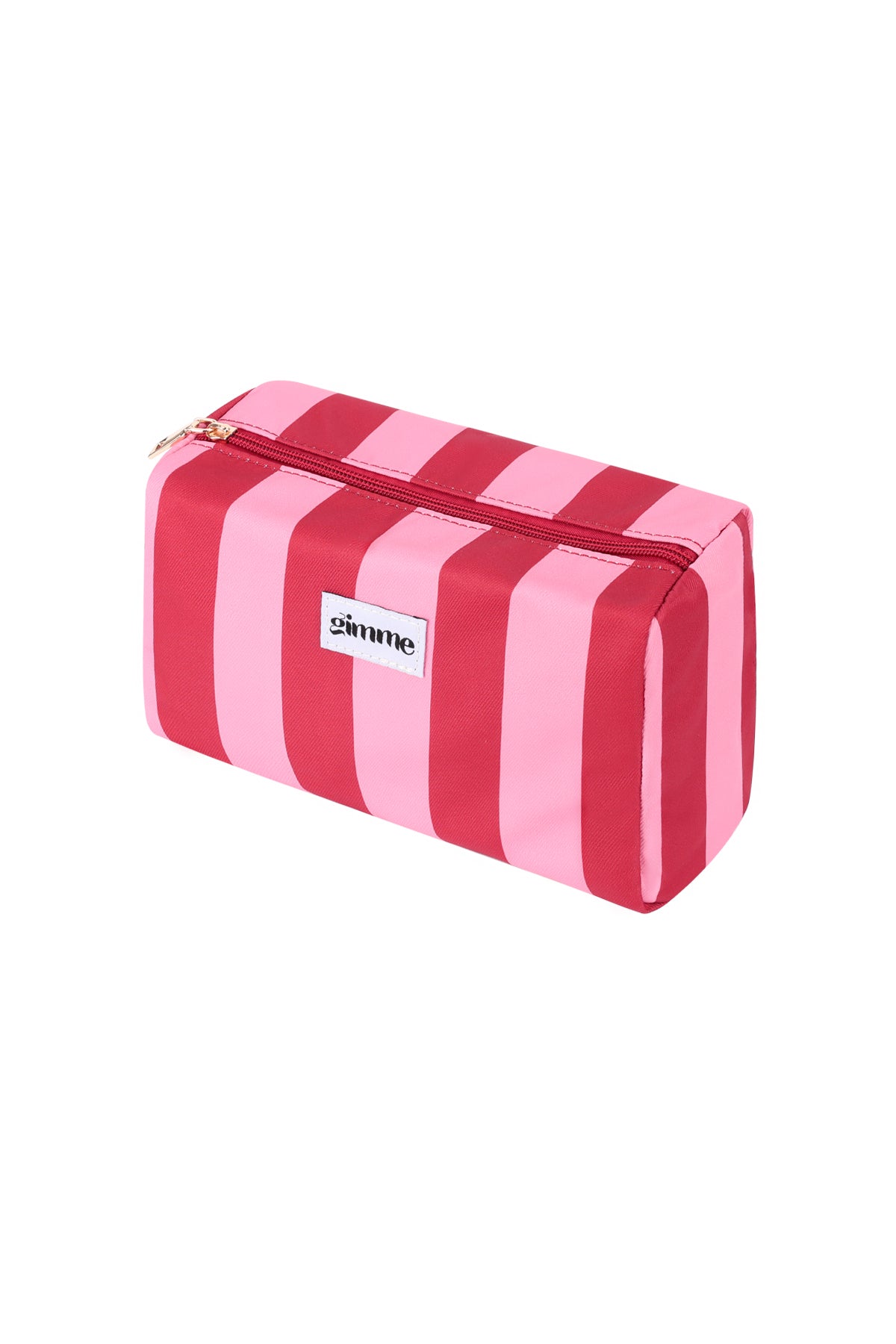Grote polyester toilettas met roze en rode strepen patroon