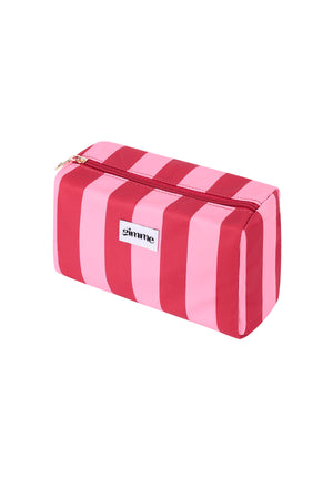 Grote polyester toilettas met roze en rode strepen patroon