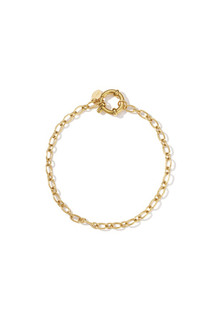Gouden anker schakel armband van roestvrij staal met kleine compacte schakels