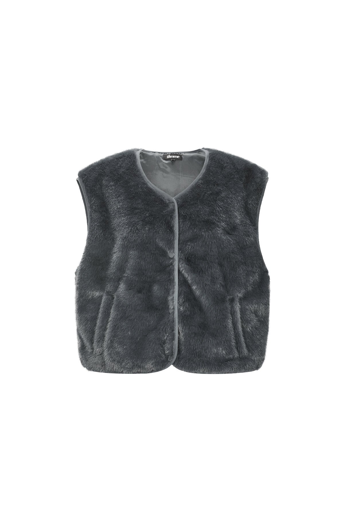Sleeveless vest faux fur