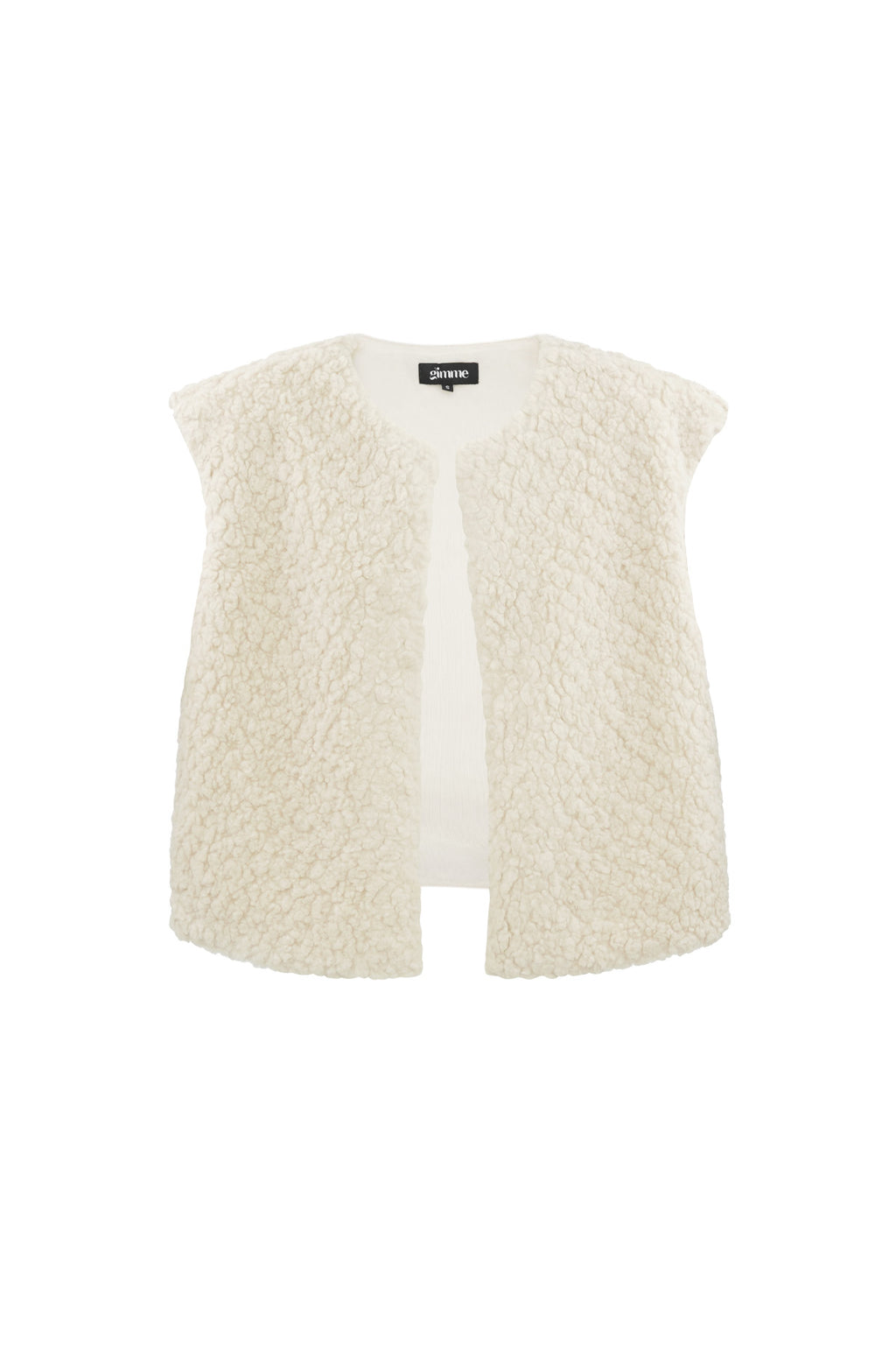 Off-white teddy fleece gilet met zachte pluche textuur
