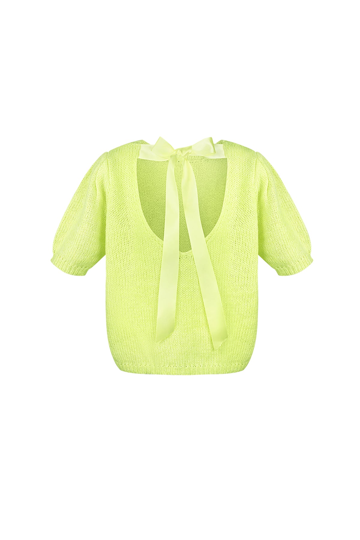 Nylon Women's Short Sleeve Top Knitted Back Tie Design