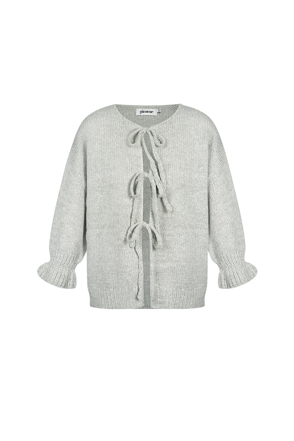 Grijze oversized top van nylon met drievoudige vetersluiting