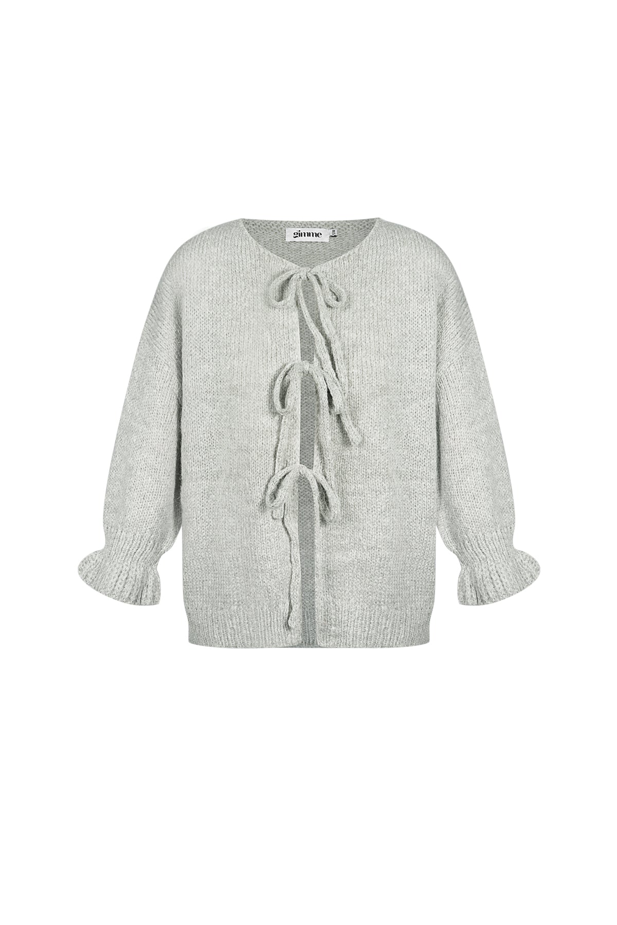 Grijze oversized top van nylon met drievoudige vetersluiting