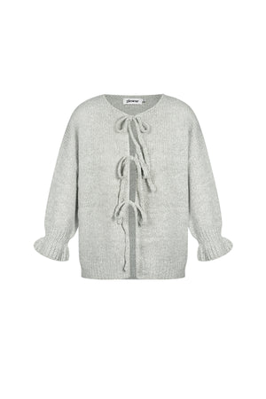 Grijze oversized top van nylon met drievoudige vetersluiting