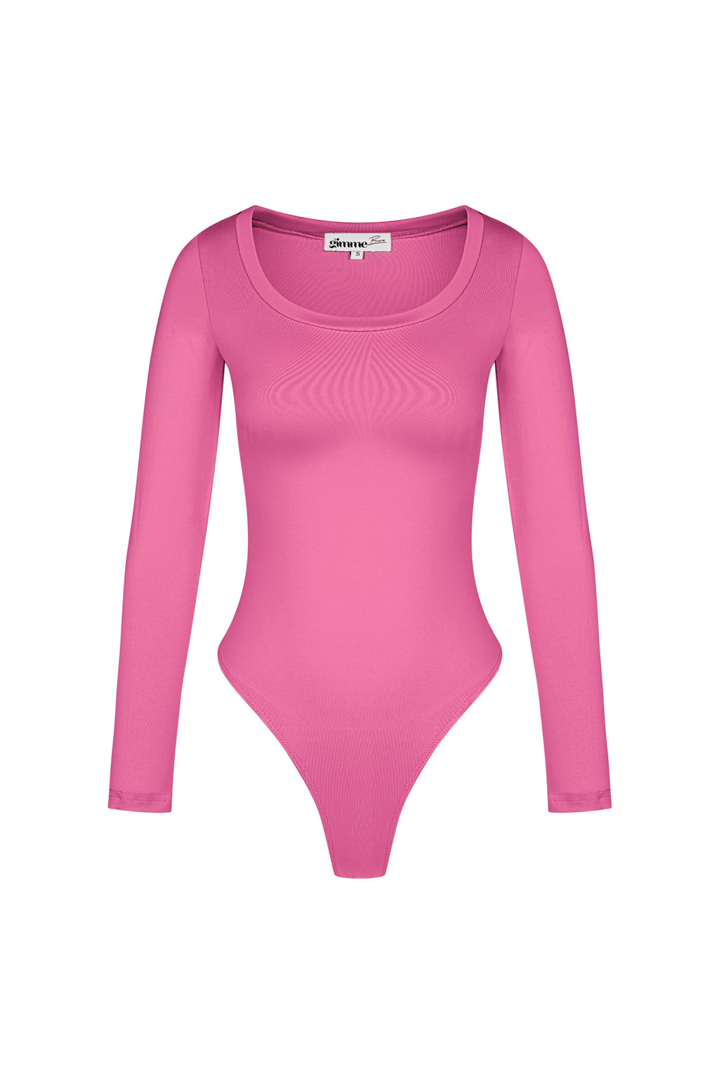 Roze polyester bodysuit met lange mouwen en form-fitting pasvorm