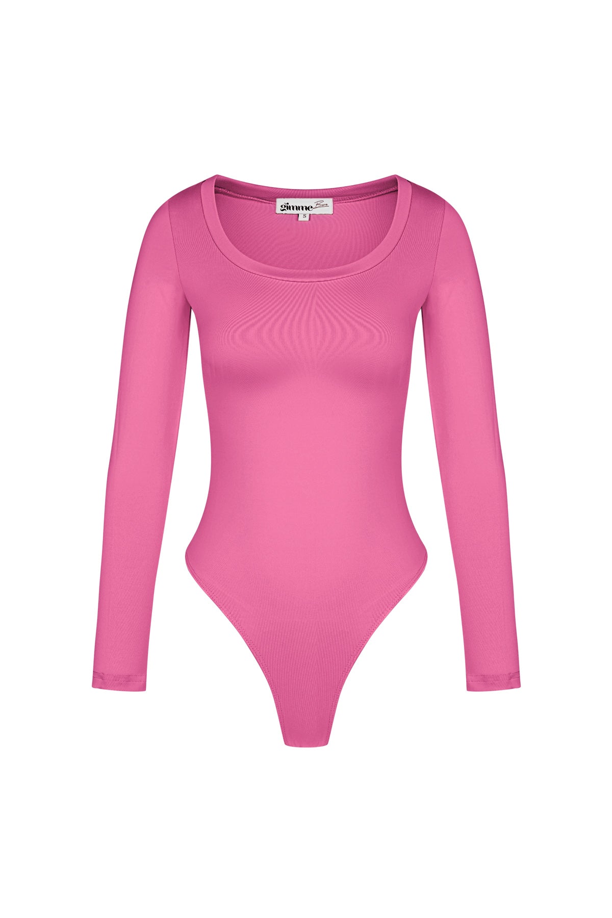 Roze polyester bodysuit met lange mouwen en form-fitting pasvorm