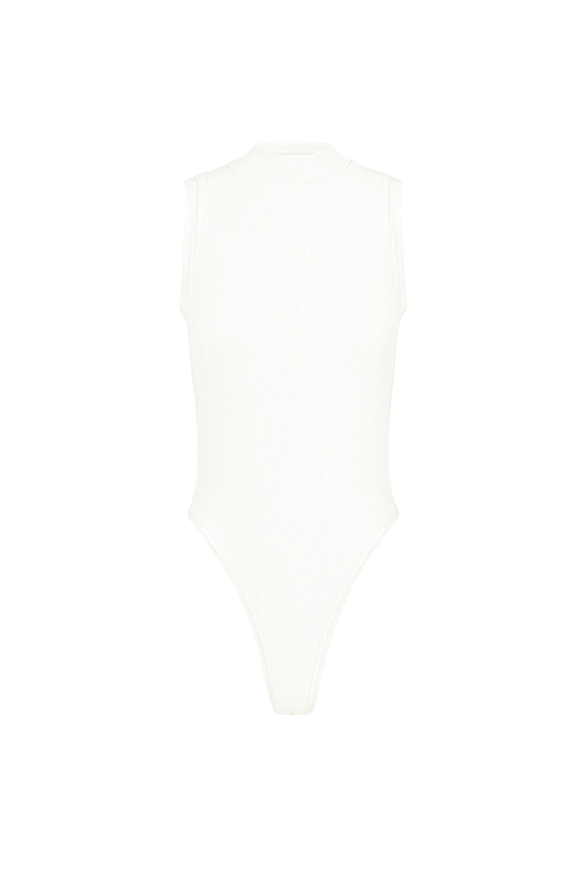 Viscose Women's Sleeveless Bodysuit High Neck Minimalist Design