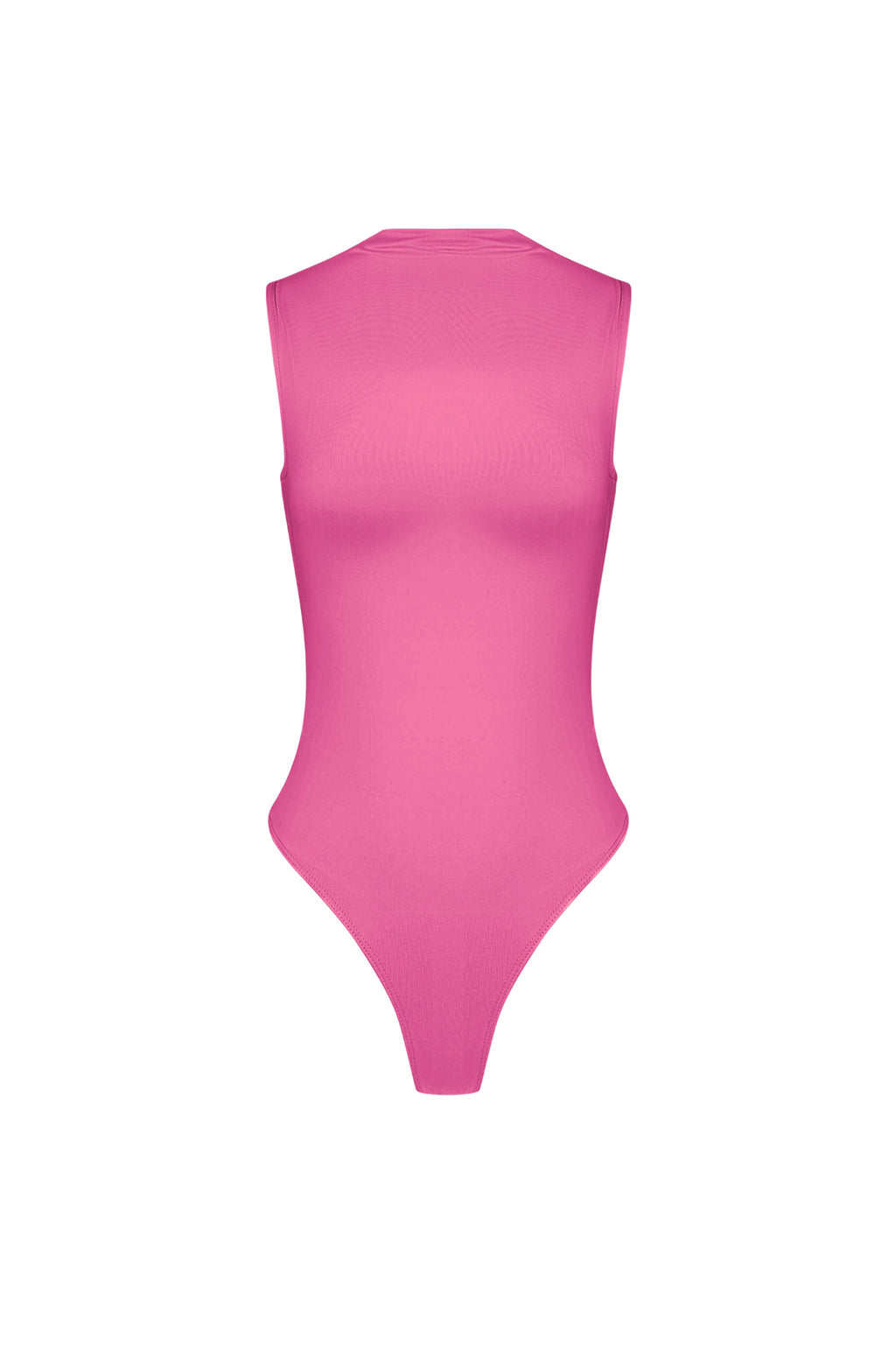 Fuchsia bodysuit met col hals van stretch jersey stof