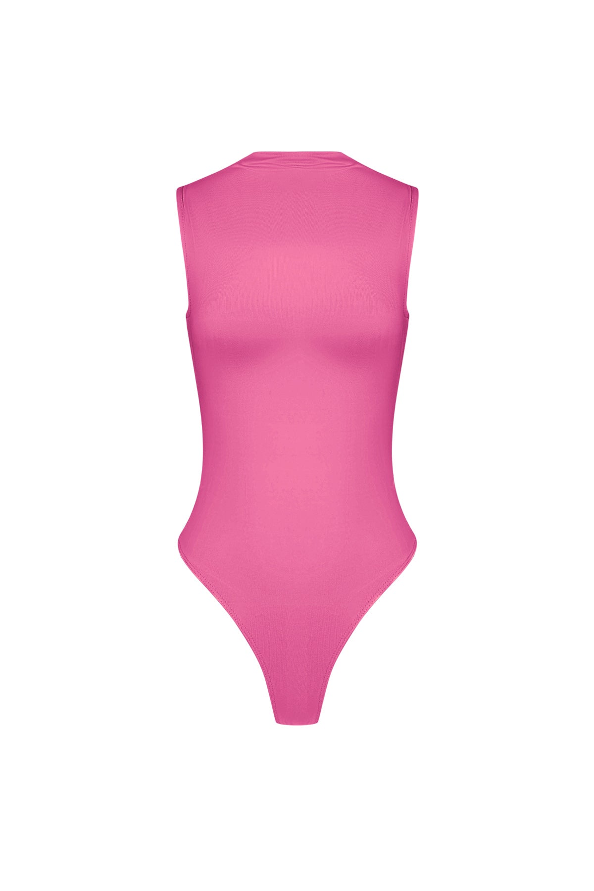 Fuchsia bodysuit met col hals van stretch jersey stof