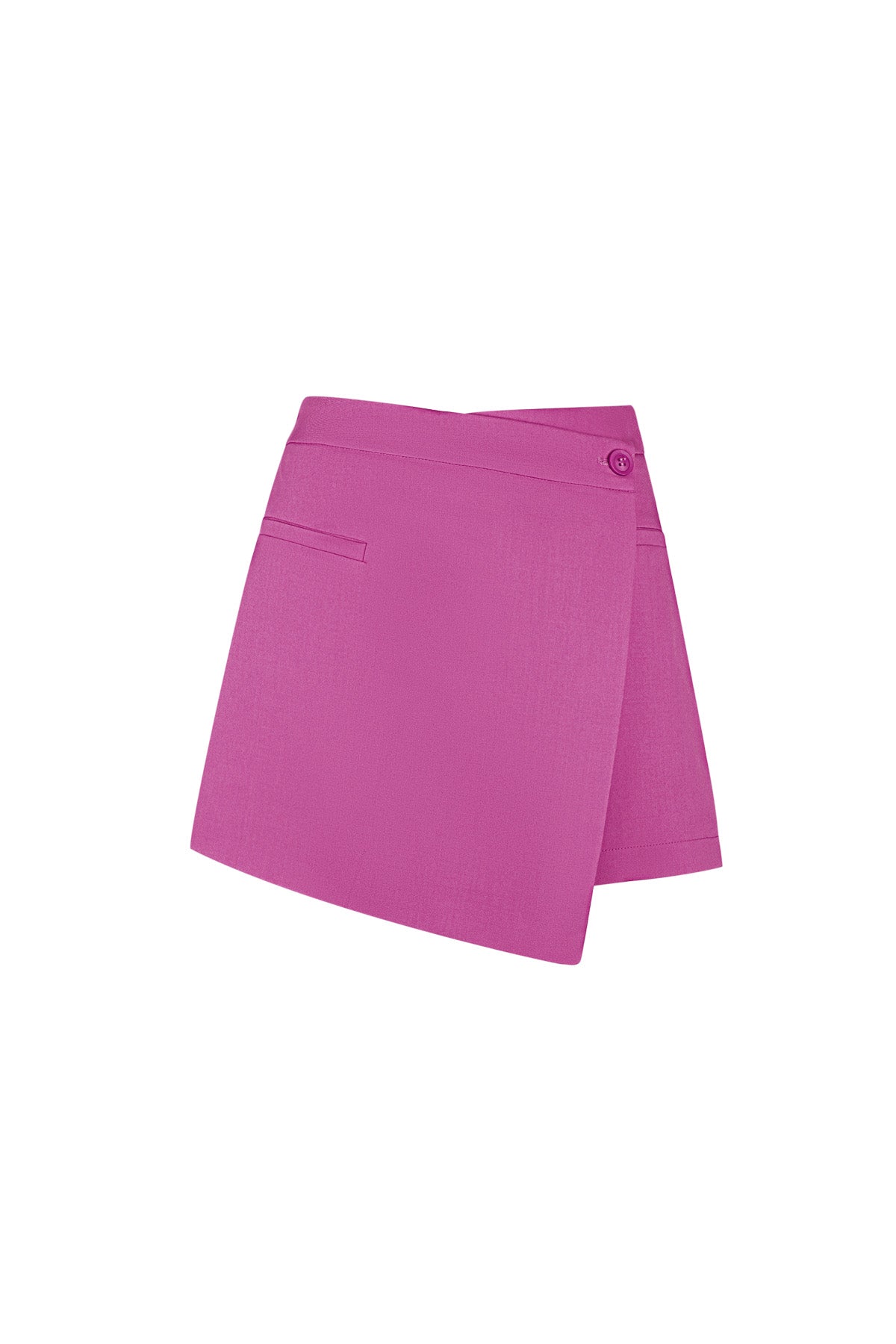 Roze asymmetrische wrap rok van polyester met decoratieve knoop detail