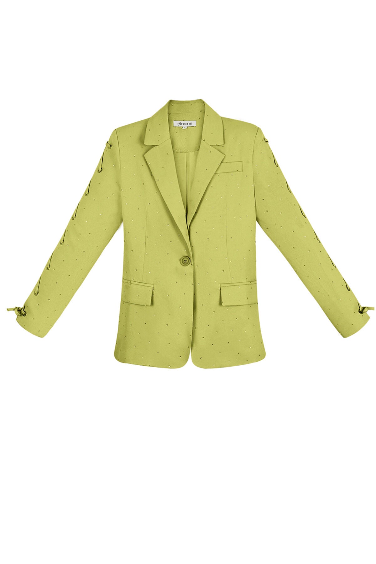 Polyester Women's Blazer Set Lace-Up Sleeve Design