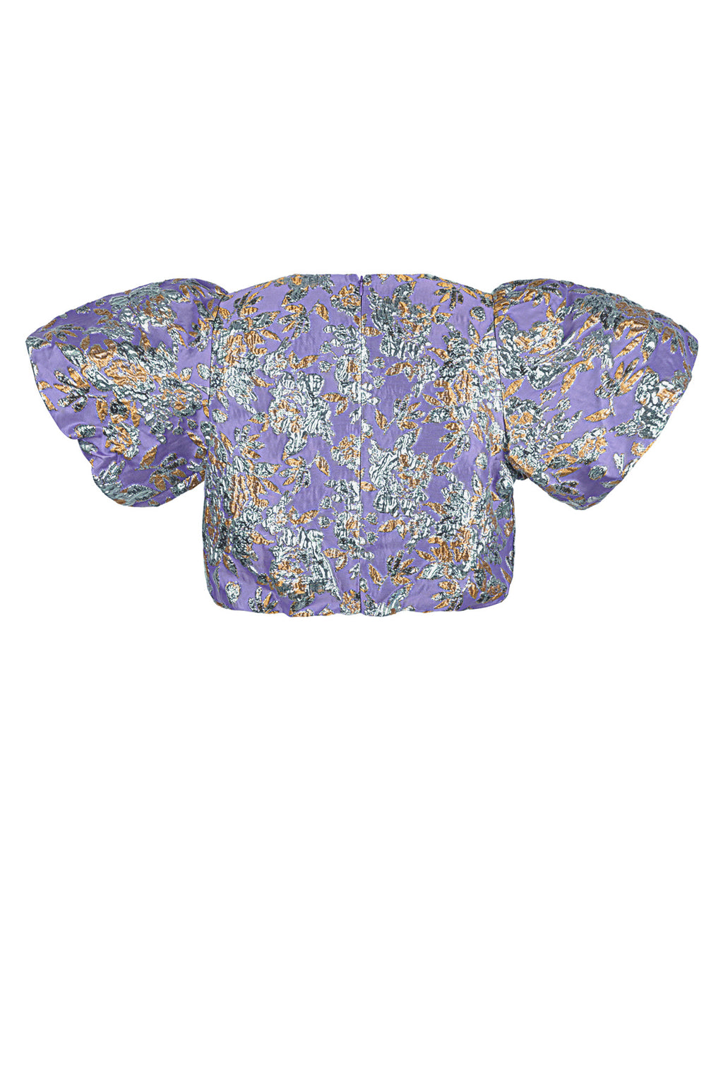 Polyester Women's Short Sleeve Top Puff Sleeve Floral Print