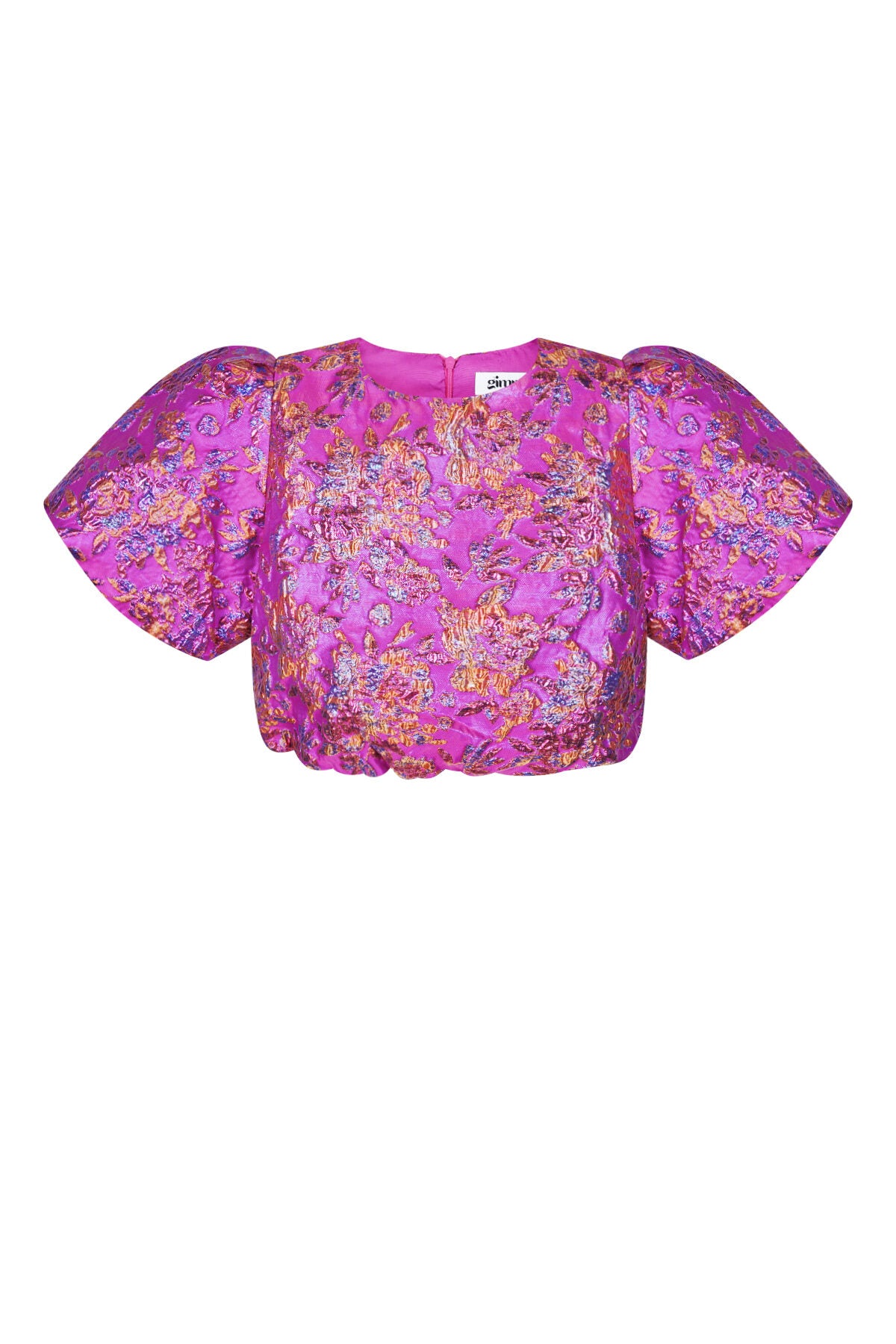 Polyester Women's Short Sleeve Top Puff Sleeve Floral Print