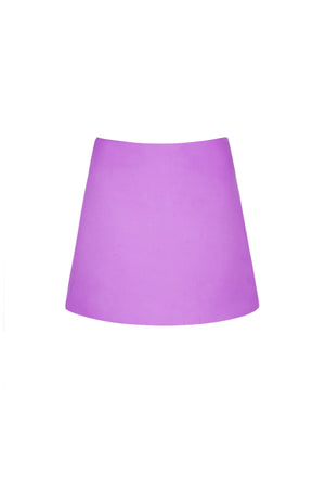Paarse polyester mini rok stretch a-lijn elastische band